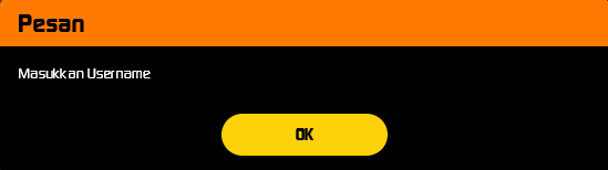 Formulir login untuk masuk ke akun pemain