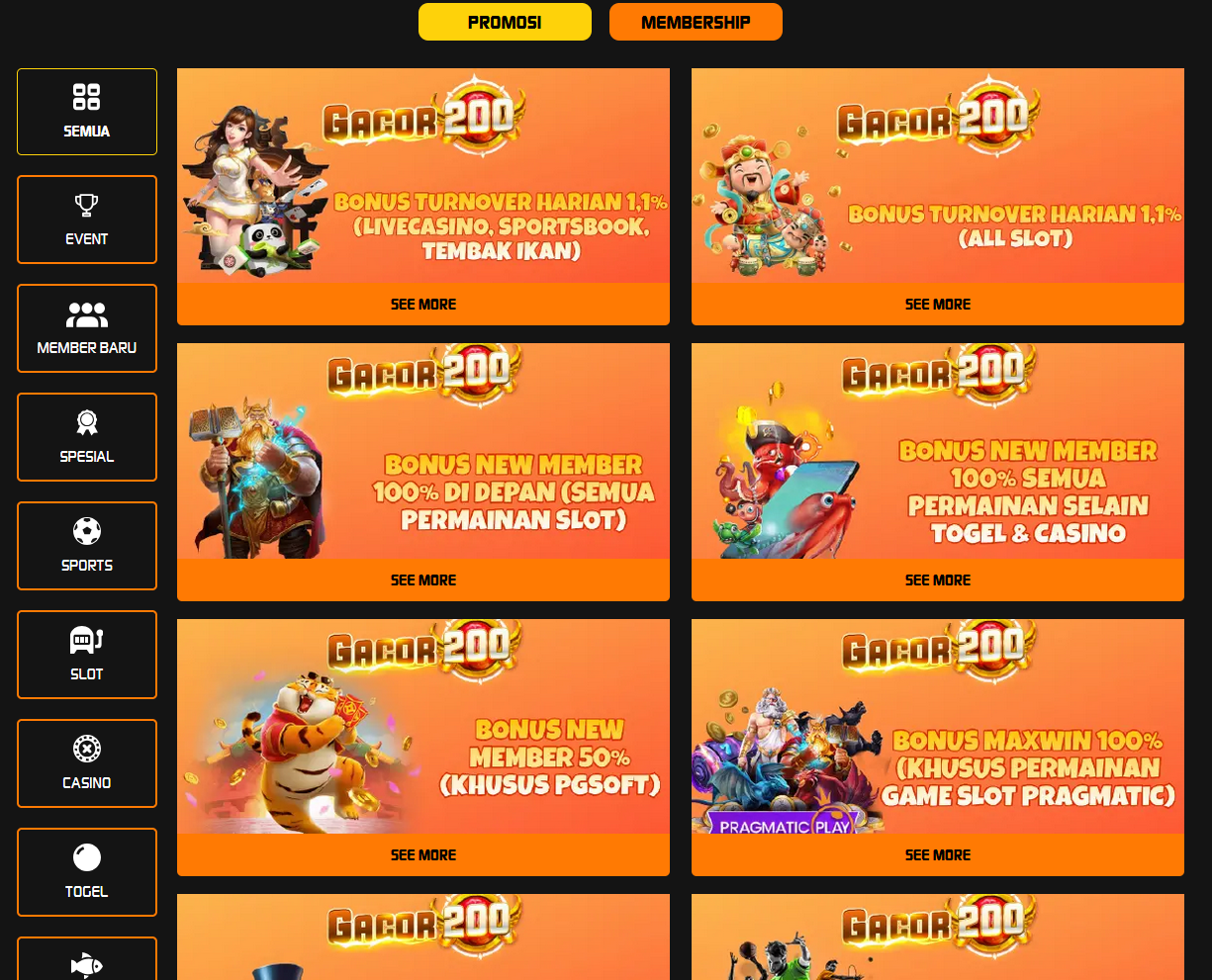 Daftar promo dan bonus menarik untuk pemain